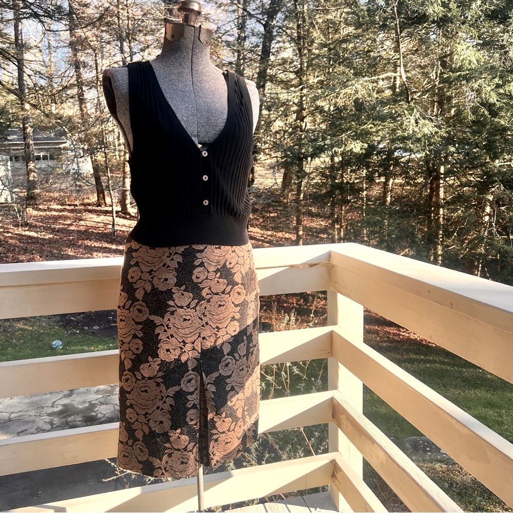 Ann Taylor Wool Silk blend Metallic Pleaded Skirt